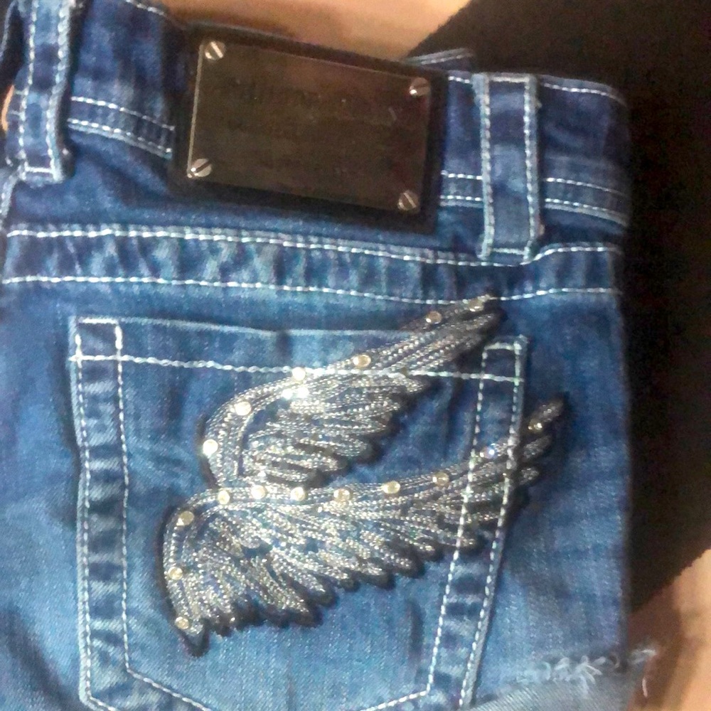 Y2k bedazzled wing shorts